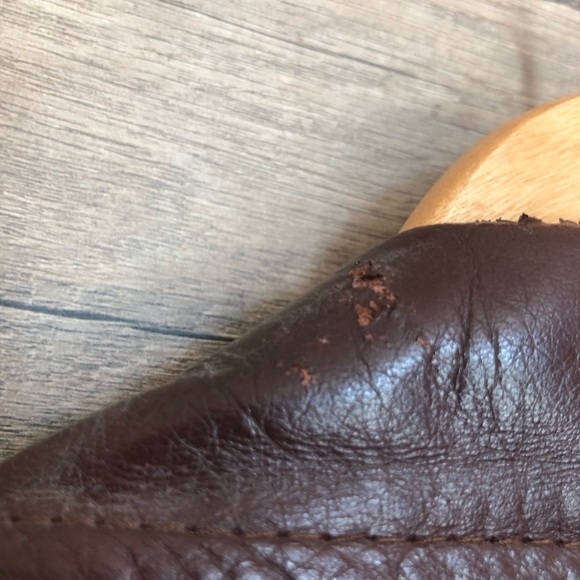 Vintage Boho Brown Leather Jacket Blazer Small - Picture 10 of 12